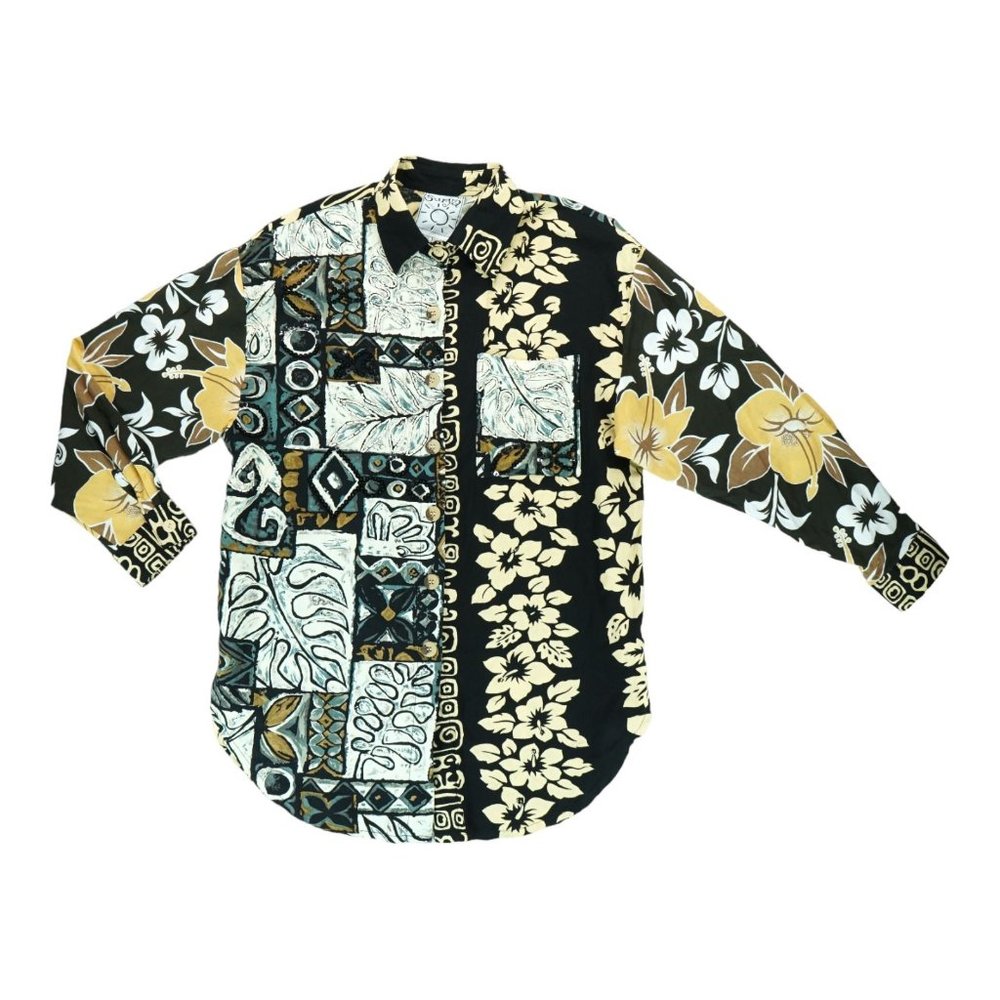 SURYA Shirt Women's XS Top‎ Floral Theme Print Multicolor Long Sleeve